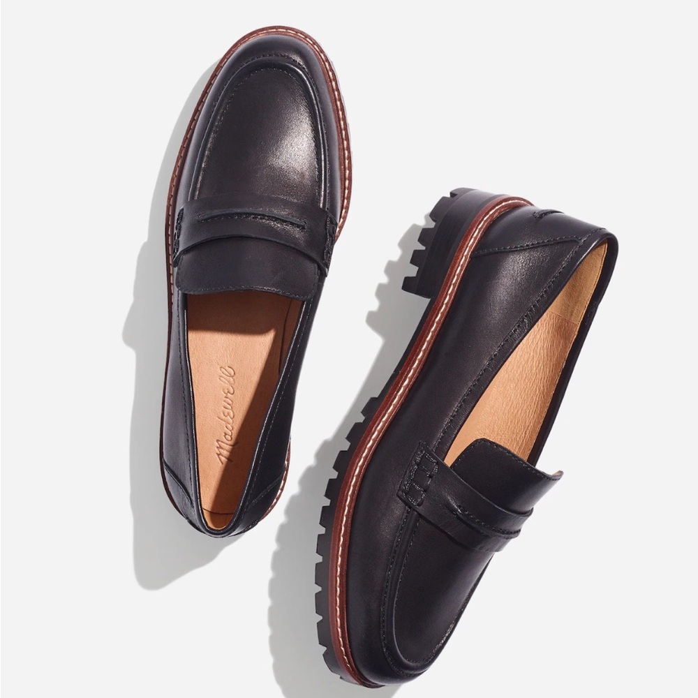 Madewell Corinne Black Leather Loafers